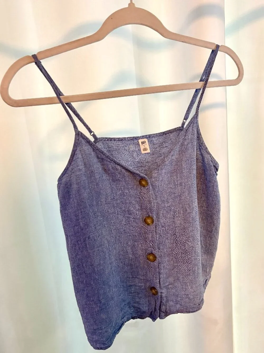 Denim Button String Top - Picture 2 of 3